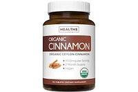 Healths Harmony Organic Ceylon Cinnamon Tablets, Cinnamon Supplements for Energy, Heart, and Metabolism Support, Healths Harmony, 120ct