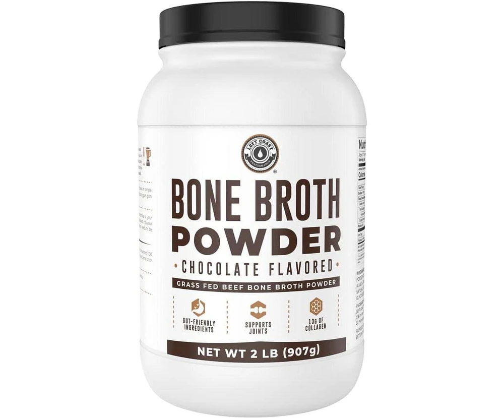 Left Coast Performance Bone Broth Protein, Left Coast Performance, Chocolate, 32oz