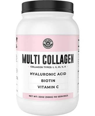 Lcp Multi Collagen Powder with Biotin, Hyaluronic Acid, Vitamin C | Hydrolyzed Collagen Protein Supplement (Types I, Ii, Iii, V, X). Hair,Skin, Nails