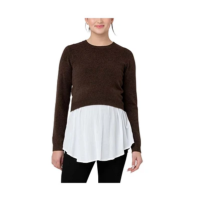 Ripe Maternity Sandy Detachable Nursing Knit Sweater Chocolate