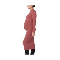 Ripe Maternity Maternity Ripe Nella Rib Nursing Knit Dress Rouge