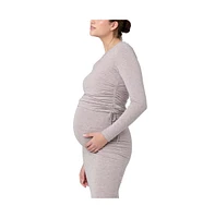 Ripe Maternity Maternity Ripe Amber Ruched Women Long Sleeve Top Sand