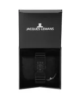 Jacques Lemans Men's Dublin Watch with High-Tech Ceramic Strap, Solid Stainless Steel Ip-Black, 1-1939