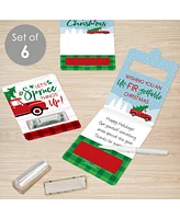 Big Dot of Happiness Merry Little Christmas Tree Diy Assorted Cash Holder Gift Funny Money Cards 6 Ct