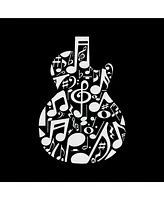 La Pop Art Girls Music Notes Guitar Word T-Shirt