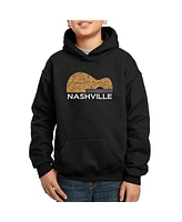 La Pop Art Boys Nashville Guitar Word Hooded Sweatshirt