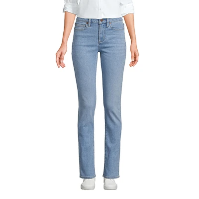 Lands' End Tall Recover Mid Rise Straight Leg Blue Jeans