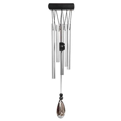 Fc Design 21" Long Black Wooden Top Gem Wind Chime Home Decor Perfect Gift for House Warming, Holidays and Birthdays