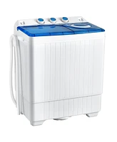 Costway 26lbs Portable Semi-automatic Twin Tub Washing Machine