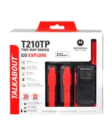 Motorola Solutions T210TP 20 mi. Two-Way Radio Black/Red 3-Pack