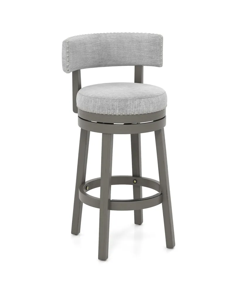 Slickblue 31 Inch Swivel Bar Stool with Upholstered Back Seat and Footrest