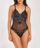 iCollection Women's 1 Piece Lace Bodice Lingerie Bodysuit