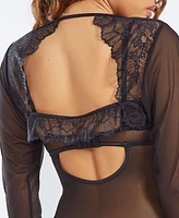 iCollection Plus 1 Piece Lingerie Long Sleeve Bolero with Ruffled Trim