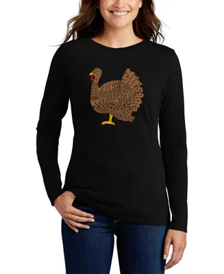 La Pop Art Women's Thanksgiving Word Long Sleeve T-shirt