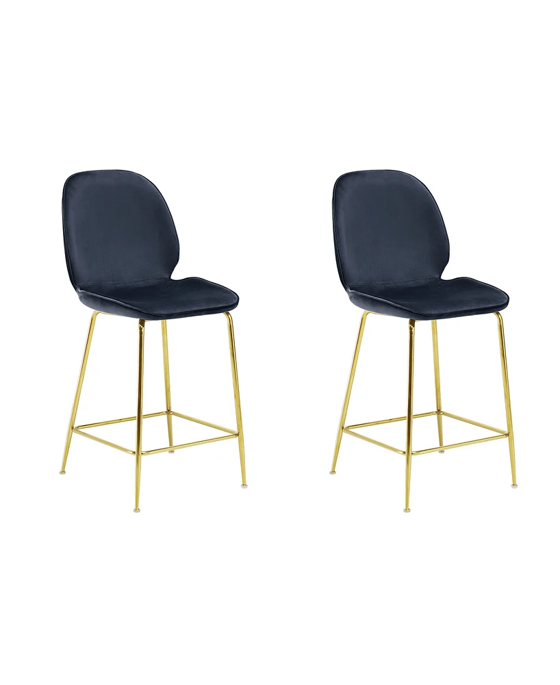 Best Master Furniture Preston 41" Velvet Counter Stools, Set of 2