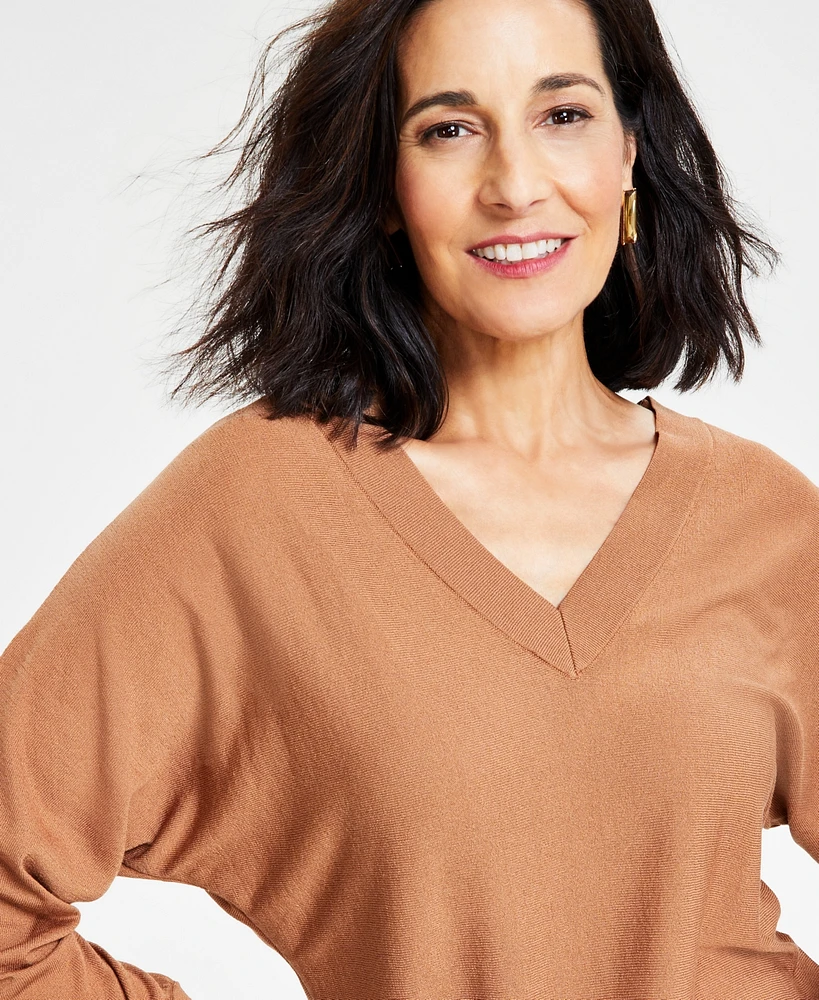 I.n.c. International Concepts Women's V-Neck Sweater, Created for Macy's