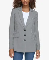 Karl Lagerfeld Paris Petite Houndstooth Check Blazer, First@Macy's