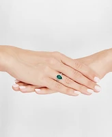 Grown With Love Lab Emerald (2-1/2 ct. t.w.) & Diamond (3/8 Pear Halo Ring 14k Gold (Also Sapphire)