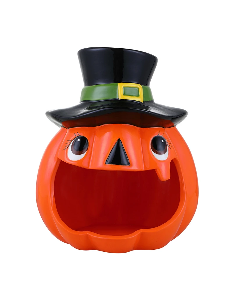 Mr. Halloween 11" Motion Activated Ceramic Jack-o-Lantern Candy Bowl