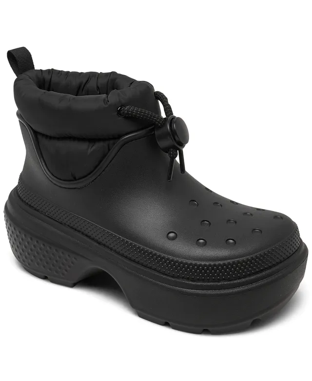 Crocs Stomp High-Shine Platform Clog - Black