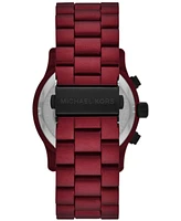 Michael Kors Men's Runway Chronograph Red Matte Coated Stainless Steel Bracelet Watch 45mm