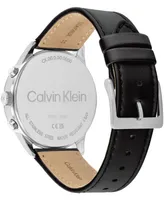 Calvin Klein Men's Multi-Function Leather Strap Watch 44mm