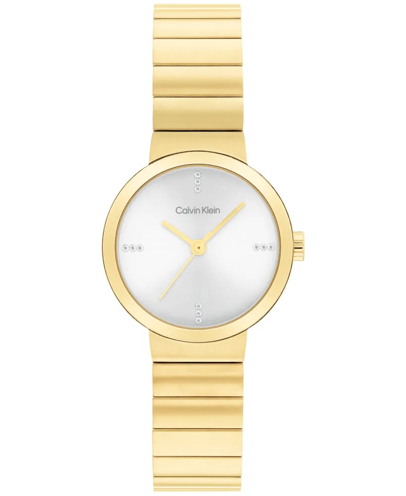 Calvin Klein Women's Three Hand Gold-Tone Stainless Steel Bracelet Watch 25mm