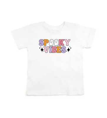 Sweet Wink Toddler Girls Spooky Vibes Halloween Short Sleeve T-Shirt