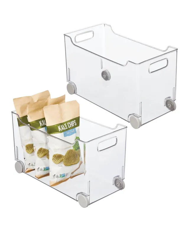 mDesign Plastic Playroom/Gaming Storage Organizer Box, Hinge Lid, 4 Pack, Clear - Clear