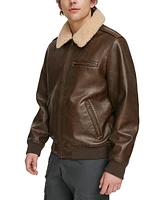 Levi's Men's Sherpa Collar Faux Leather Bomber Jacket