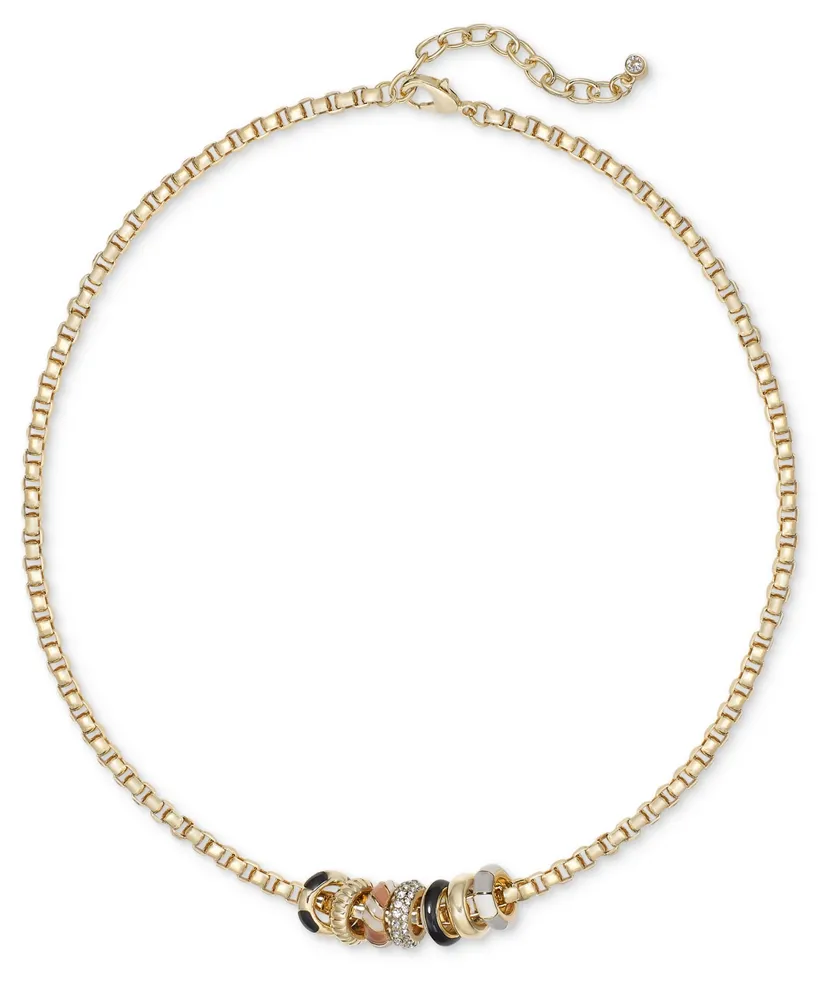 On 34th Gold-Tone Crystal & Color Bead Strand Necklace, 18" + 2" extender, Created for Macy's