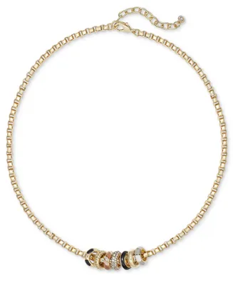 On 34th Gold-Tone Crystal & Color Bead Strand Necklace, 18" + 2" extender, Created for Macy's