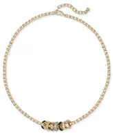 On 34th Gold-Tone Crystal & Color Bead Strand Necklace, 18" + 2" extender, Created for Macy's