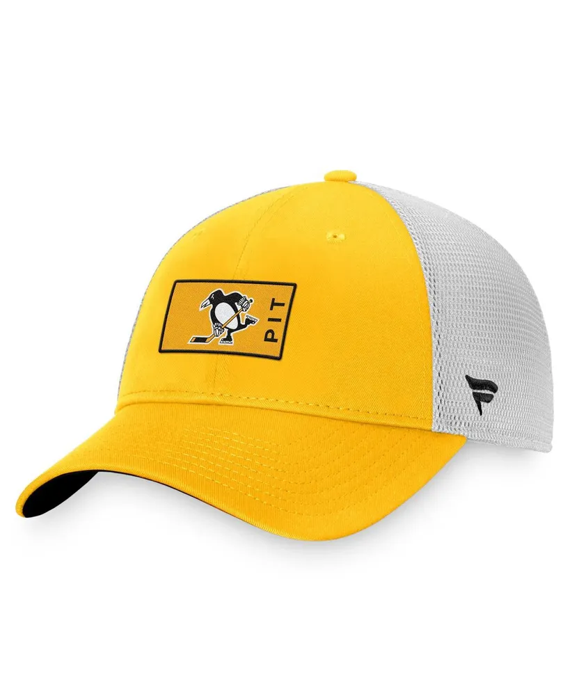 Men's Fanatics Gold, White Pittsburgh Penguins Authentic Pro Trucker Snapback Hat