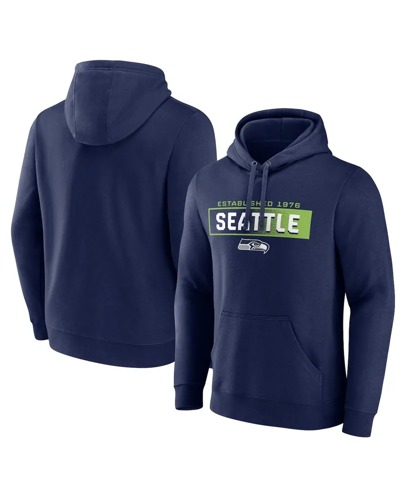 Men's Fanatics College Navy Seattle Seahawks Down The Field Pullover Hoodie