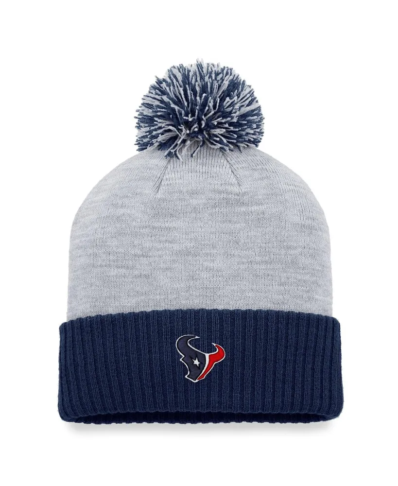 Women's Fanatics Heather Gray Houston Texans Ash Cuffed Knit Hat with Pom