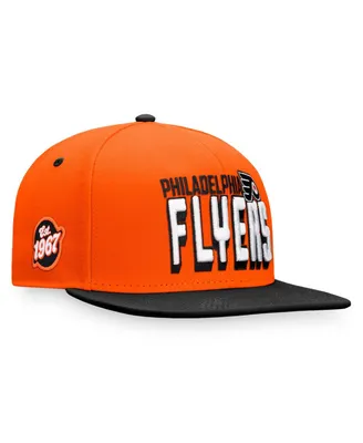 Men's Fanatics Orange, Black Philadelphia Flyers Heritage Retro Two-Tone Snapback Hat