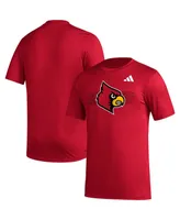 Men's adidas Red Louisville Cardinals Pregame Aeroready T-shirt