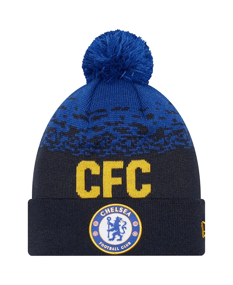 Men's New Era Navy Chelsea Marl Cuffed Knit Hat with Pom