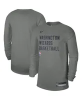 Men's and Women's Nike Heather Gray Washington Wizards 2023/24 Legend On-Court Practice Long Sleeve T-shirt