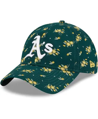 Big Boys and Girls New Era Green Oakland Athletics Bloom 9TWENTY Adjustable Hat
