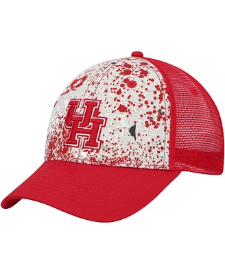 Men's Colosseum Gray, Red Houston Cougars Love Fern Trucker Snapback Hat
