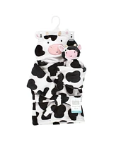 Hudson Baby Baby Unisex Baby Plush Bathrobe and Toy Set, Cow, One