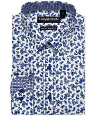 Nick Graham Men's Modern-Fit Paisley Shirt