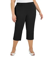 Jm Collection Plus Tummy Control Pull-On Capri Pants, Created for Macy's