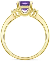 Amethyst (1-1/6 ct. t.w.) & Lab-Grown White Sapphire (1/20 Ring 14k Gold-Plated Sterling Silver (Also Additional Gemstones)