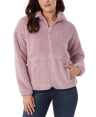 32 Degrees Women's Fleece Front-Zipper Drop-Shoulder Sweatshirt