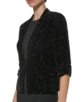 Eliza J Sequinned Velvet Jacket