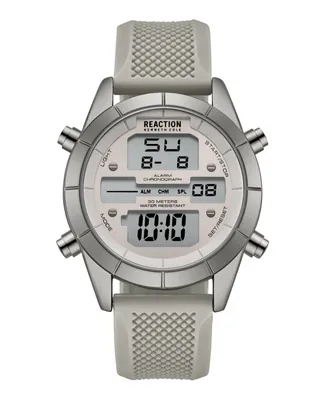 Kenneth Cole Reaction Men's Digital Gray Silicone Watch 44mm