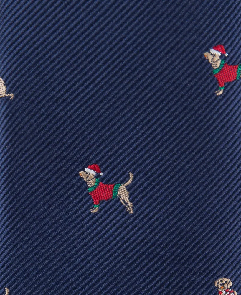 Tommy Hilfiger Boys Holiday Dog Print Pre-Tied Zipper Necktie